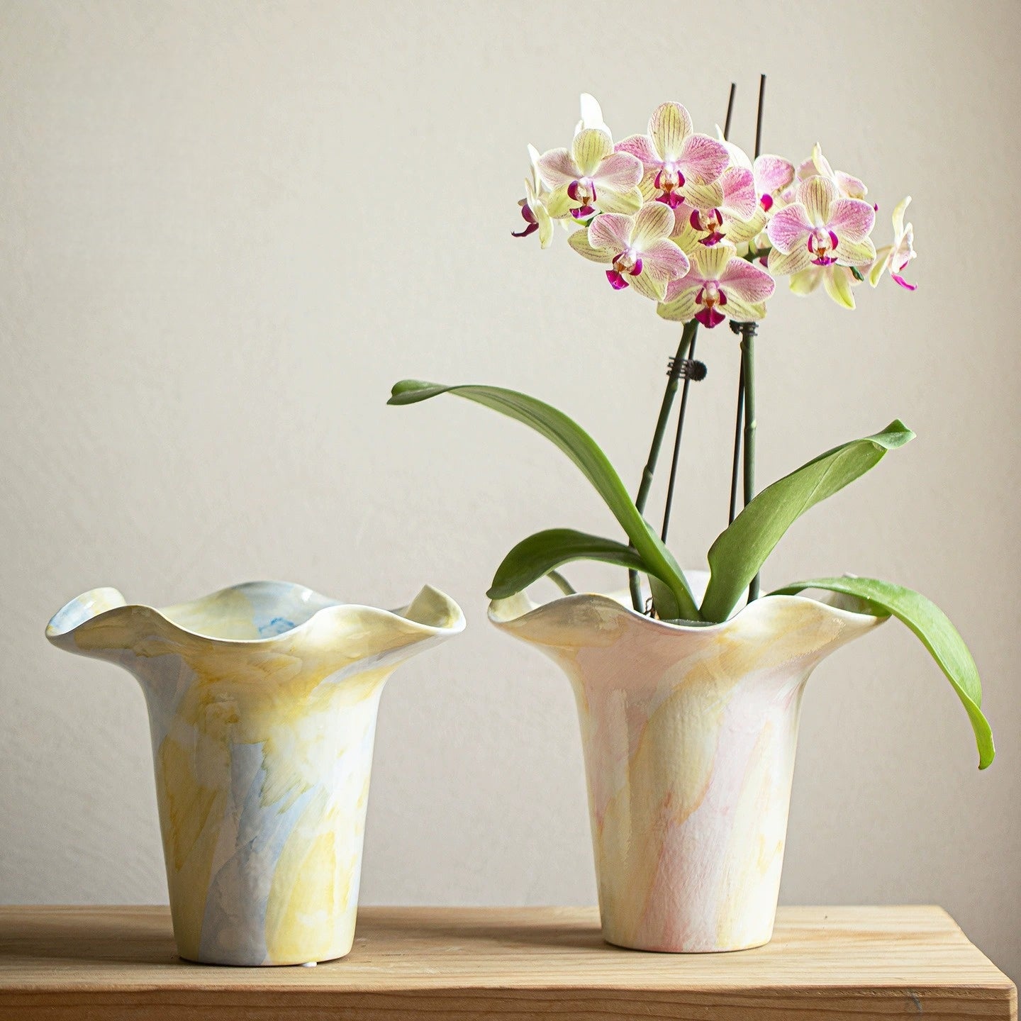 New Chinese Style Ceramic Desktop Planter, Gradient Color