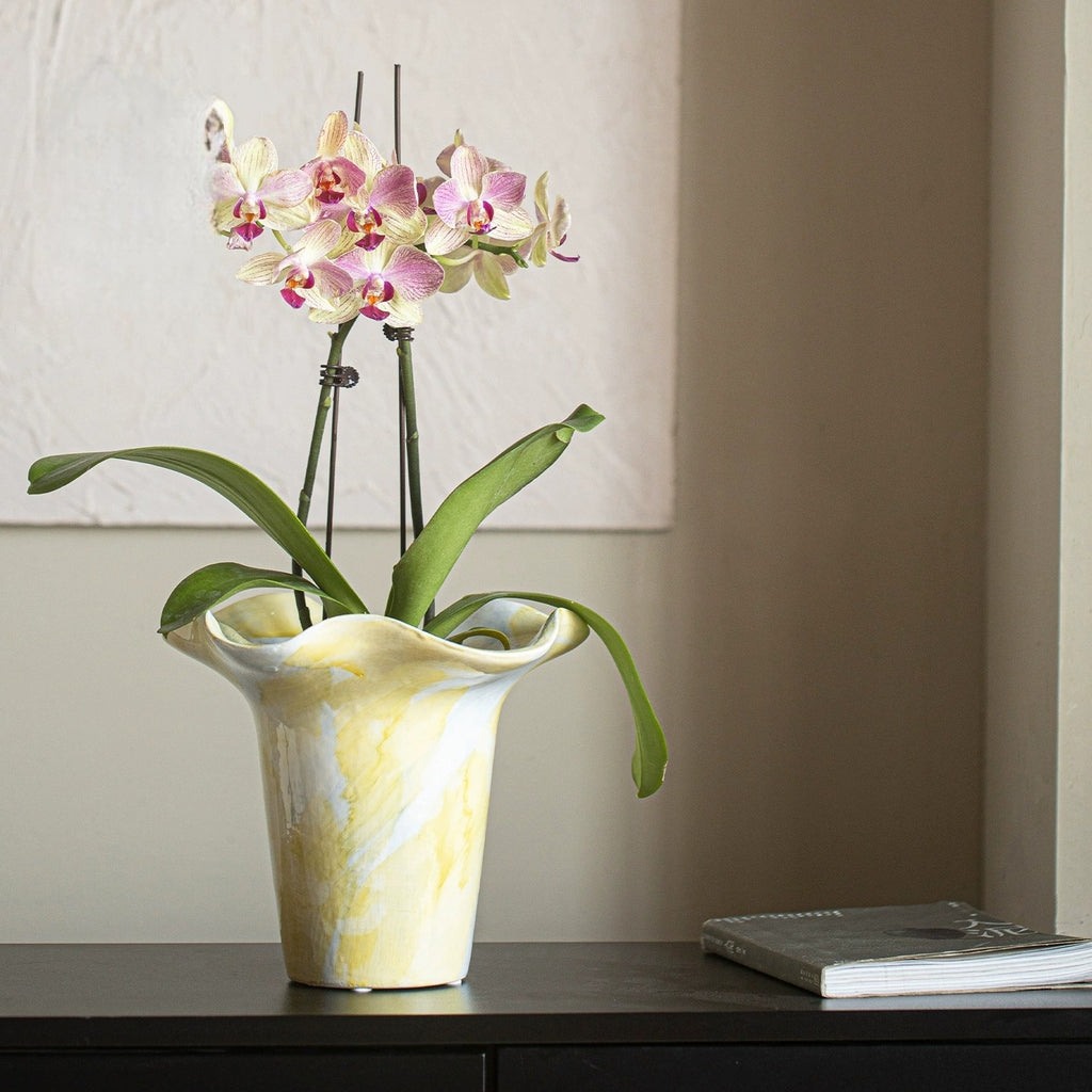 New Chinese Style Ceramic Desktop Planter, Gradient Color