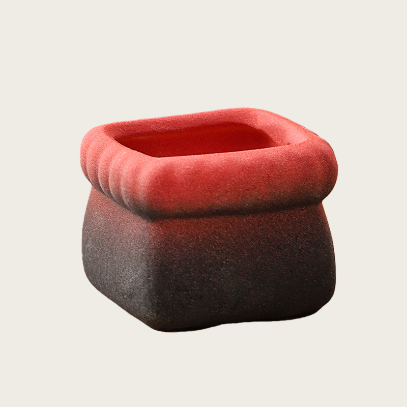 Square Cartoon Mini Ceramic Succulent Planter, Gradient Color