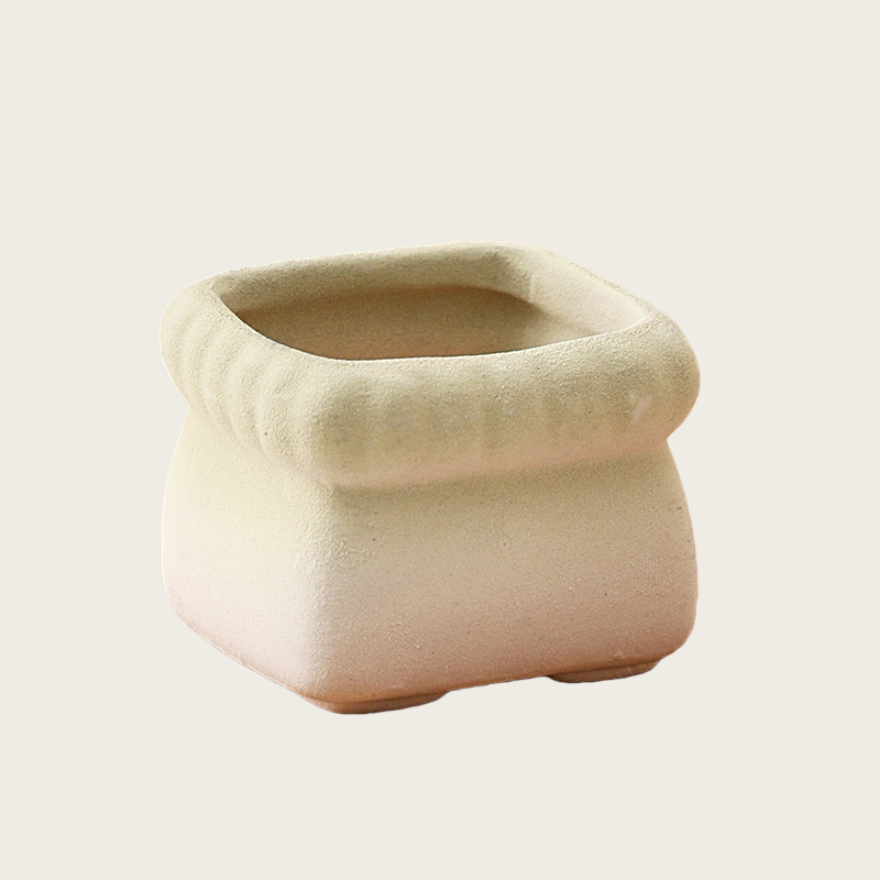 Square Cartoon Mini Ceramic Succulent Planter, Gradient Color