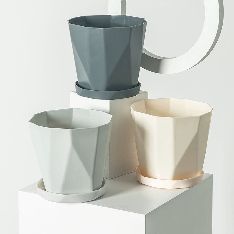 Nordic Minimalist Plastic Planter, Large Desktop & Floor Pot