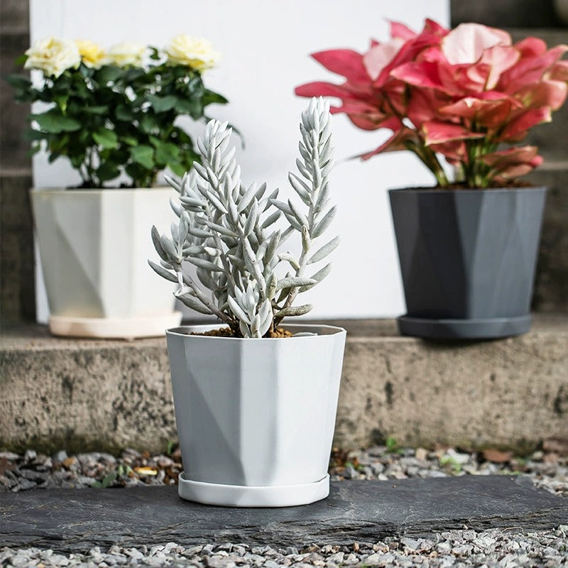 Nordic Minimalist Plastic Planter, Large Desktop & Floor Pot