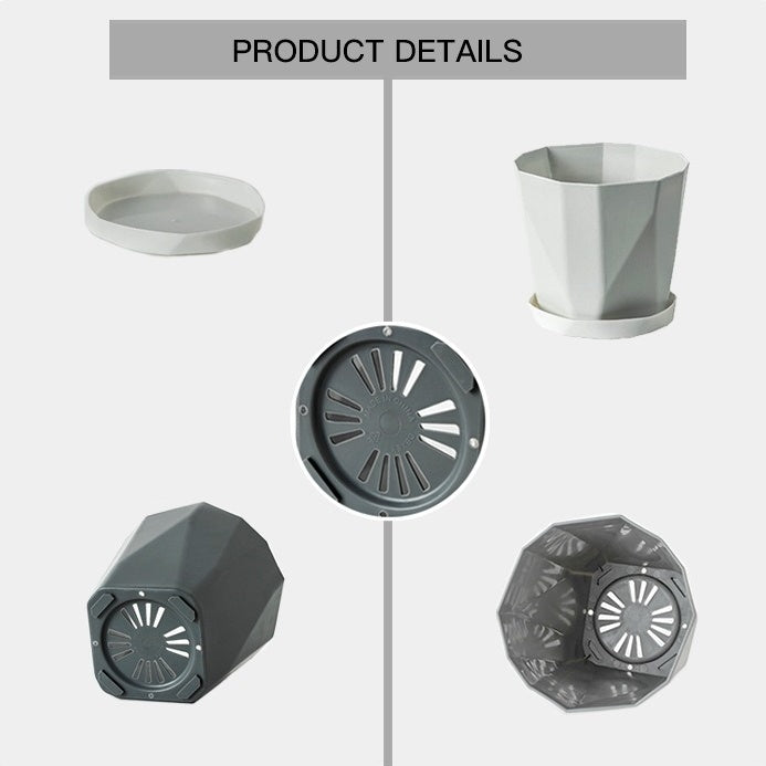 Nordic Minimalist Plastic Planter, Large Desktop & Floor Pot
