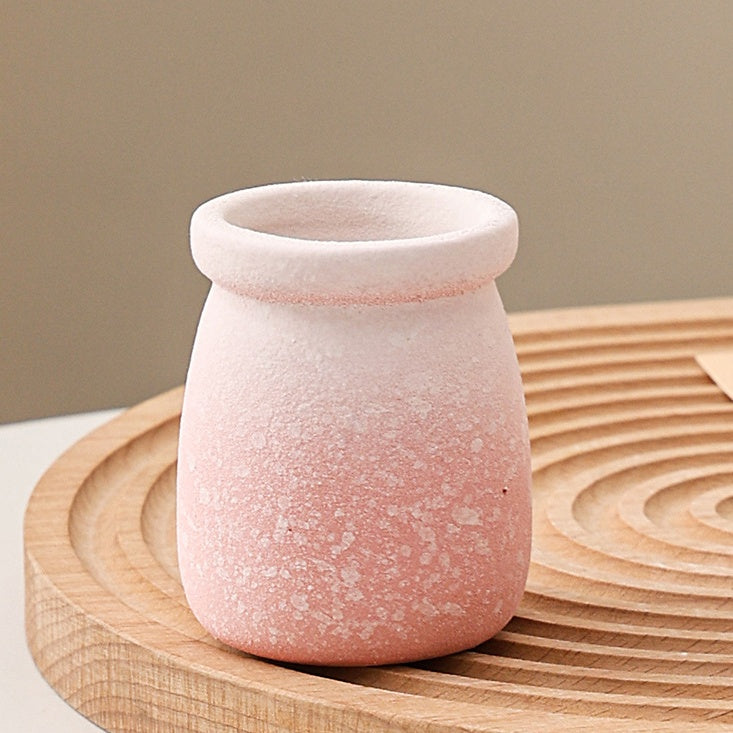 Cartoon Style Mini Coarse Ceramic Succulent Planter, Gradient Color