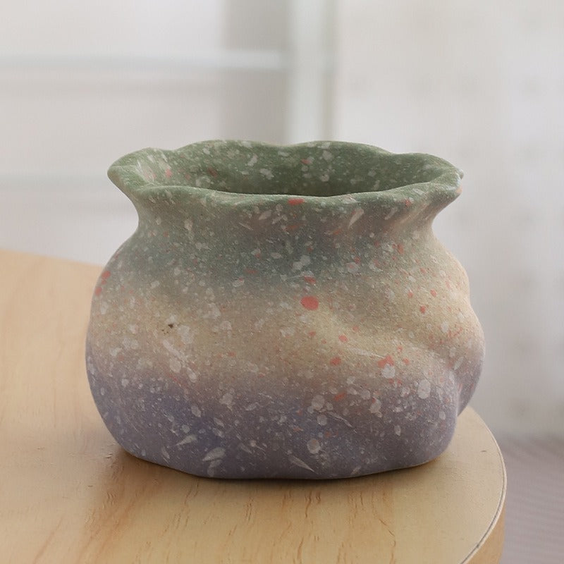 Cartoon Style Coarse Ceramic Succulent Planter, Gradient Color