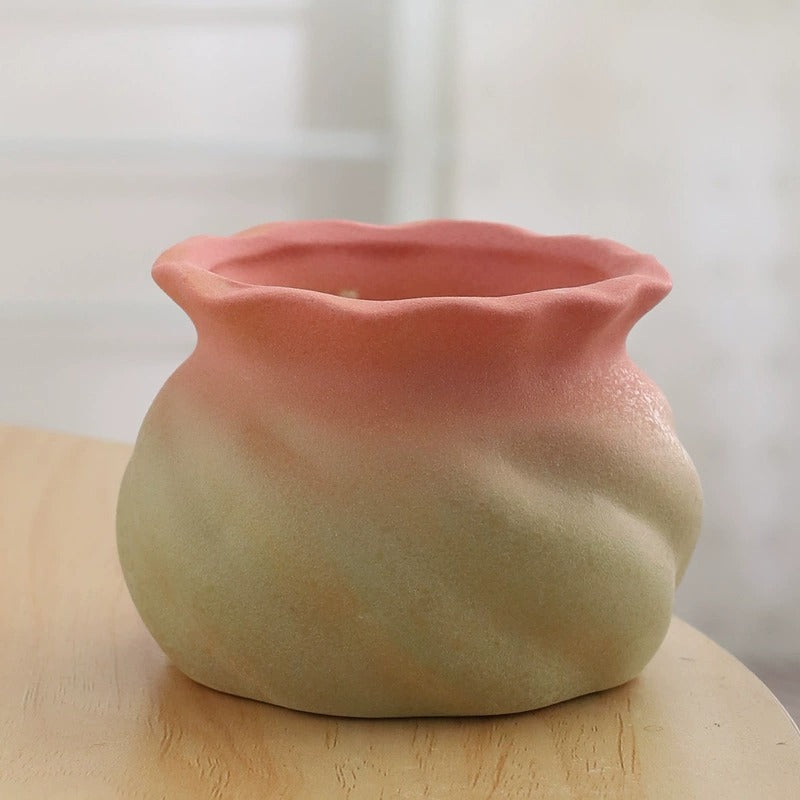 Cartoon Style Coarse Ceramic Succulent Planter, Gradient Color