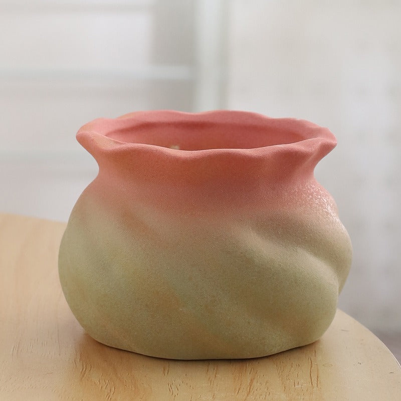 Cartoon Style Coarse Ceramic Succulent Planter, Gradient Color